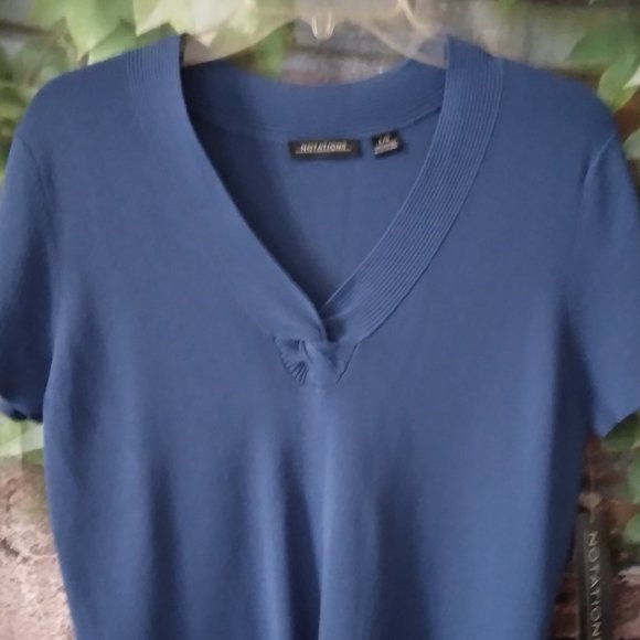 Vintage Blue V Neck Sweater - Picture 2 of 4